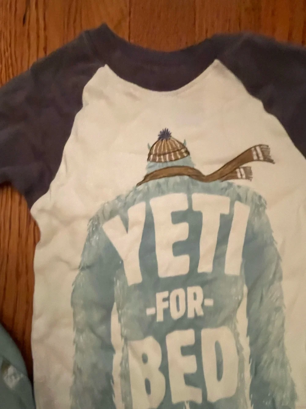 Two sets of Carter's Blue & Gray Long-Sleeve Yeti Pajama sets. Long